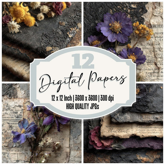Victorian Mourning Layers Digital Paper Pack (DDD008007)