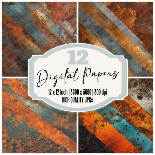 Chrome Rust Collision Digital Paper Pack (DDD008009)