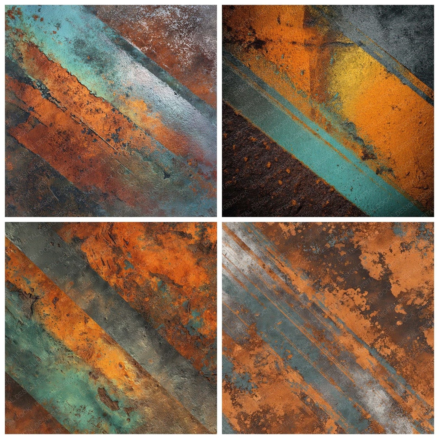 Chrome Rust Collision Digital Paper Pack (DDD008009)