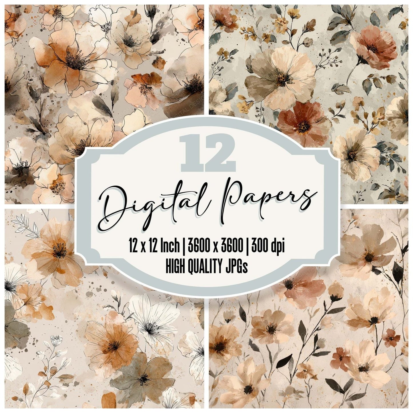 Earth Ink Meadow Digital Paper Pack (DDD008010)