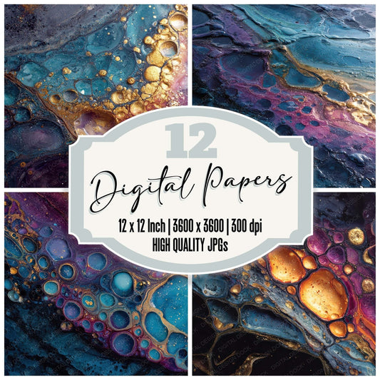 Iridescent Reaction Pool Digital Paper Pack (DDD008013)