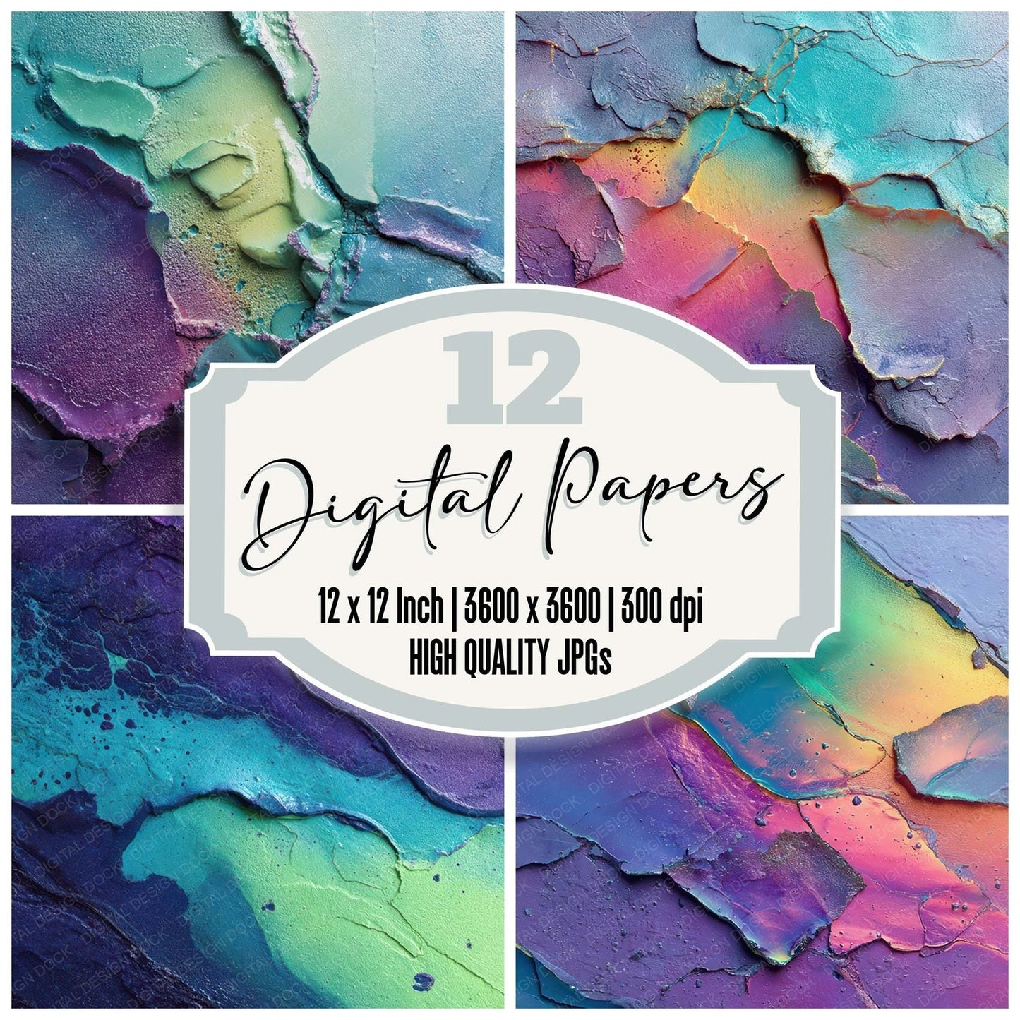 Neon Resin Collision Digital Paper Pack (DDD008017)