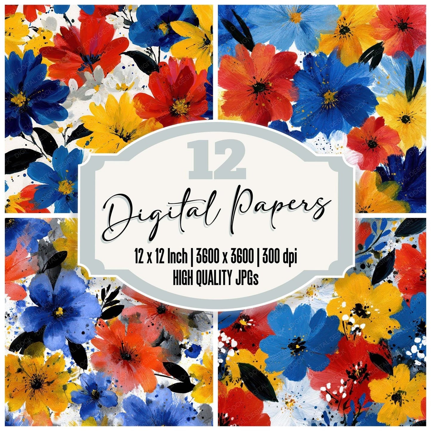 Primary Ink Bloom Digital Paper Pack (DDD008022)