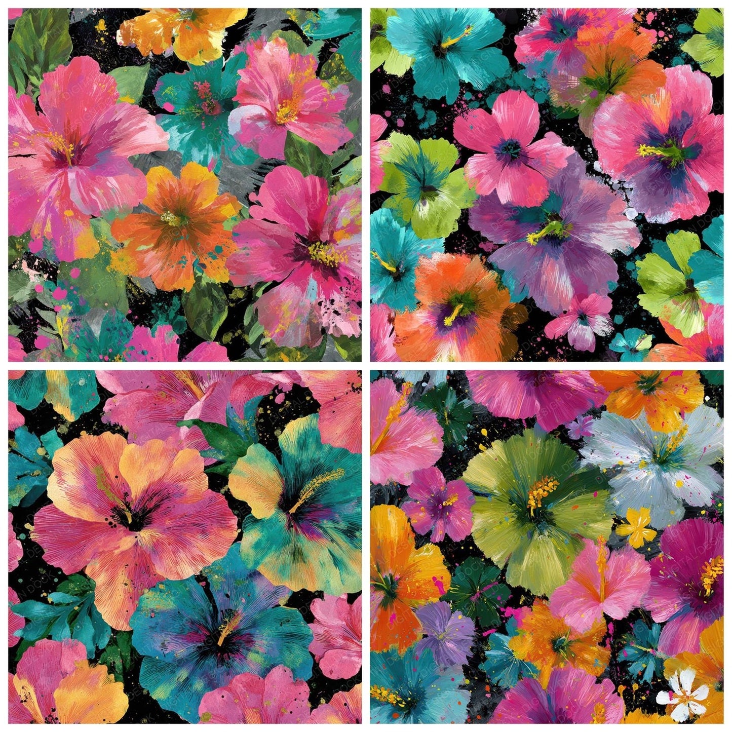 Tropical Ink Rush Digital Paper Pack (DDD008026)