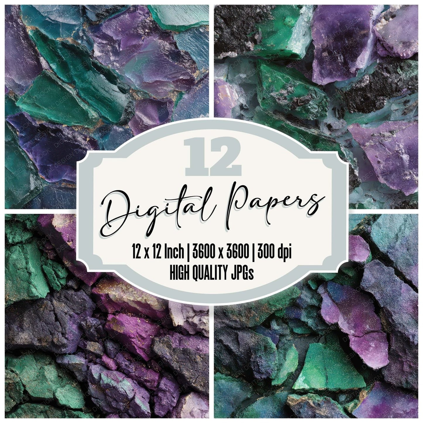 Crushed Gemstone Field Digital Paper Pack (DDD008035)