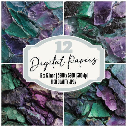 Crushed Gemstone Field Digital Paper Pack (DDD008035)