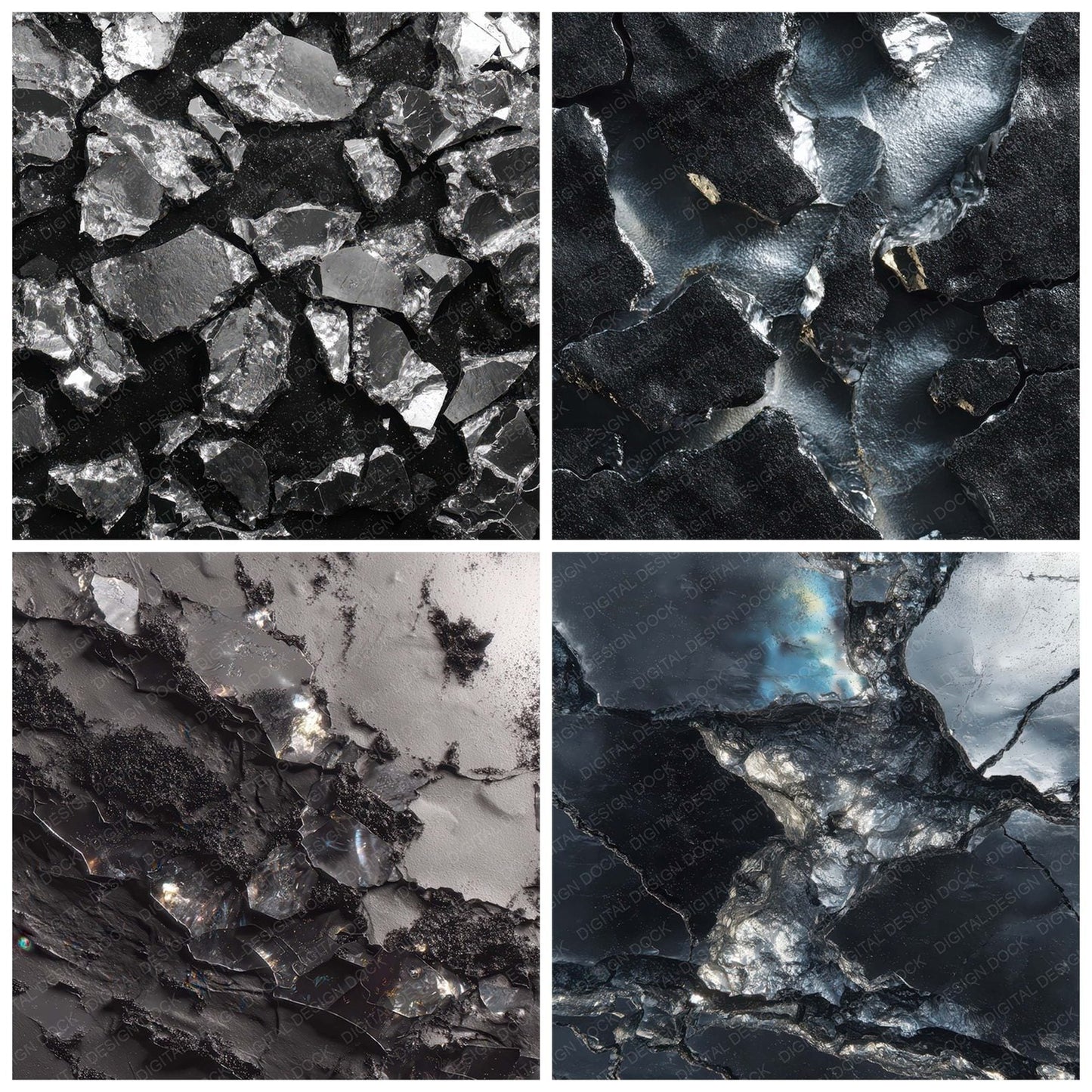 Mercury Glass Fracture Digital Paper Pack (DDD008041)
