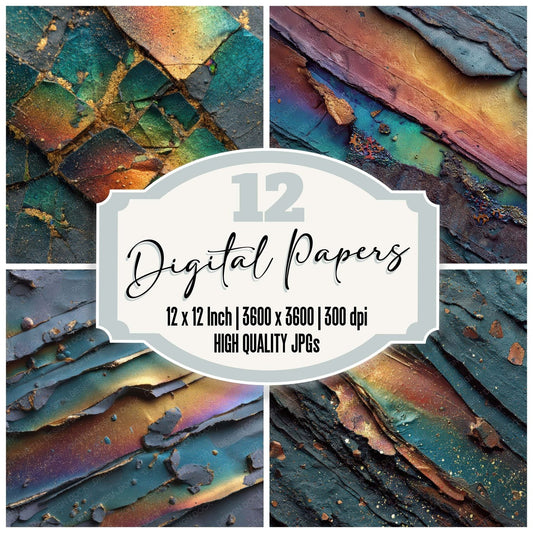 Oil Slick Tension Digital Paper Pack (DDD008043)
