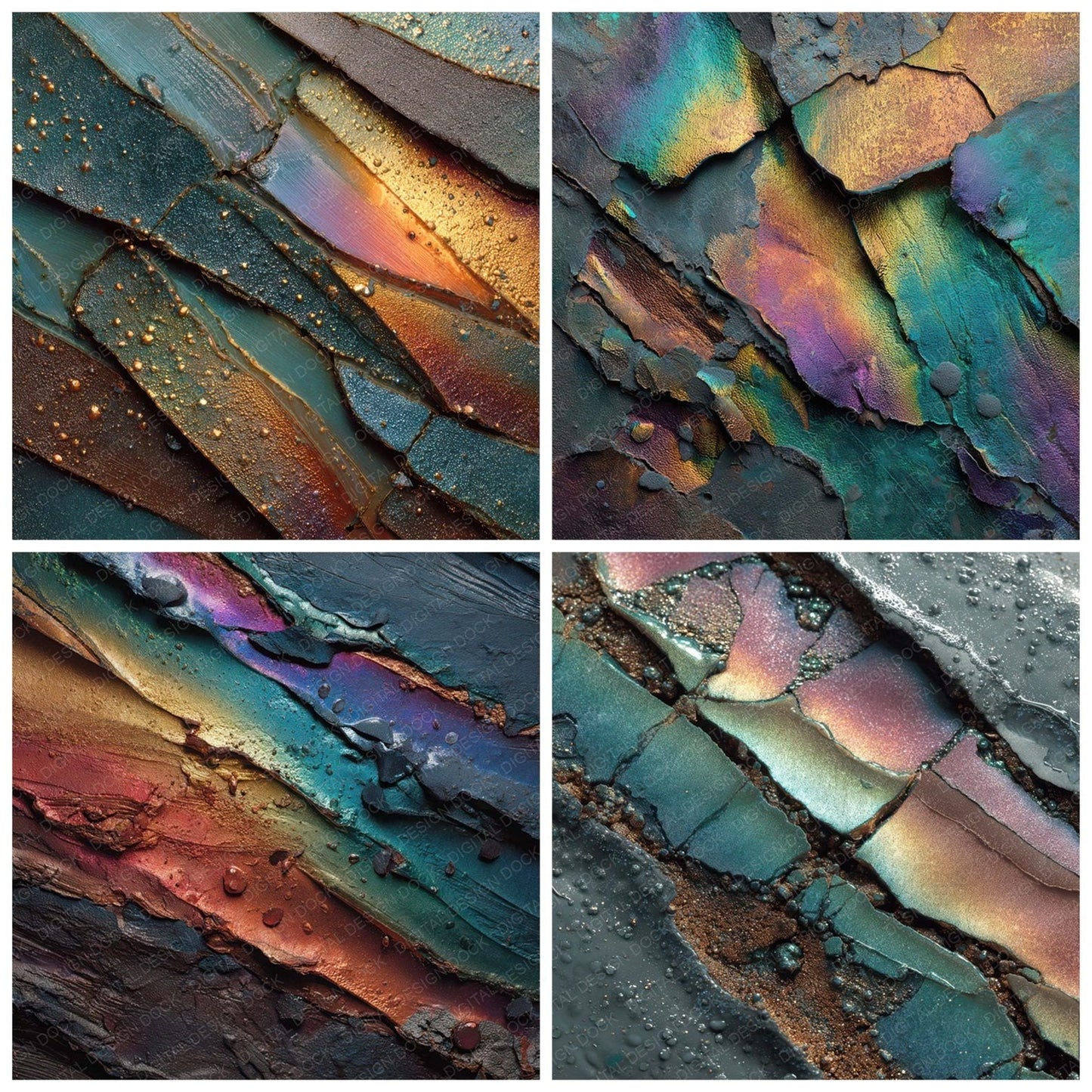 Oil Slick Tension Digital Paper Pack (DDD008043)