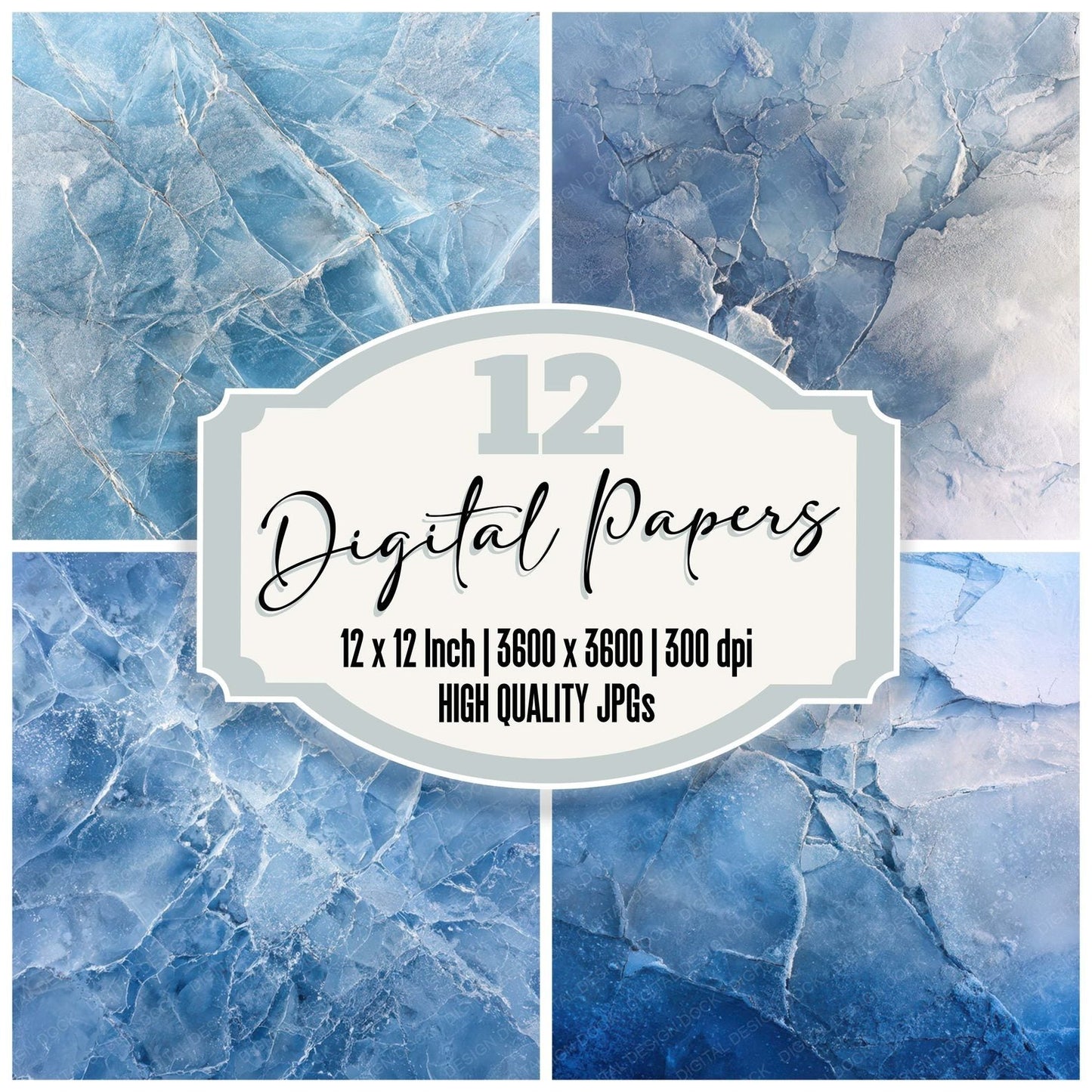 Arctic Frost Fracture Digital Paper Pack (DDD008048)