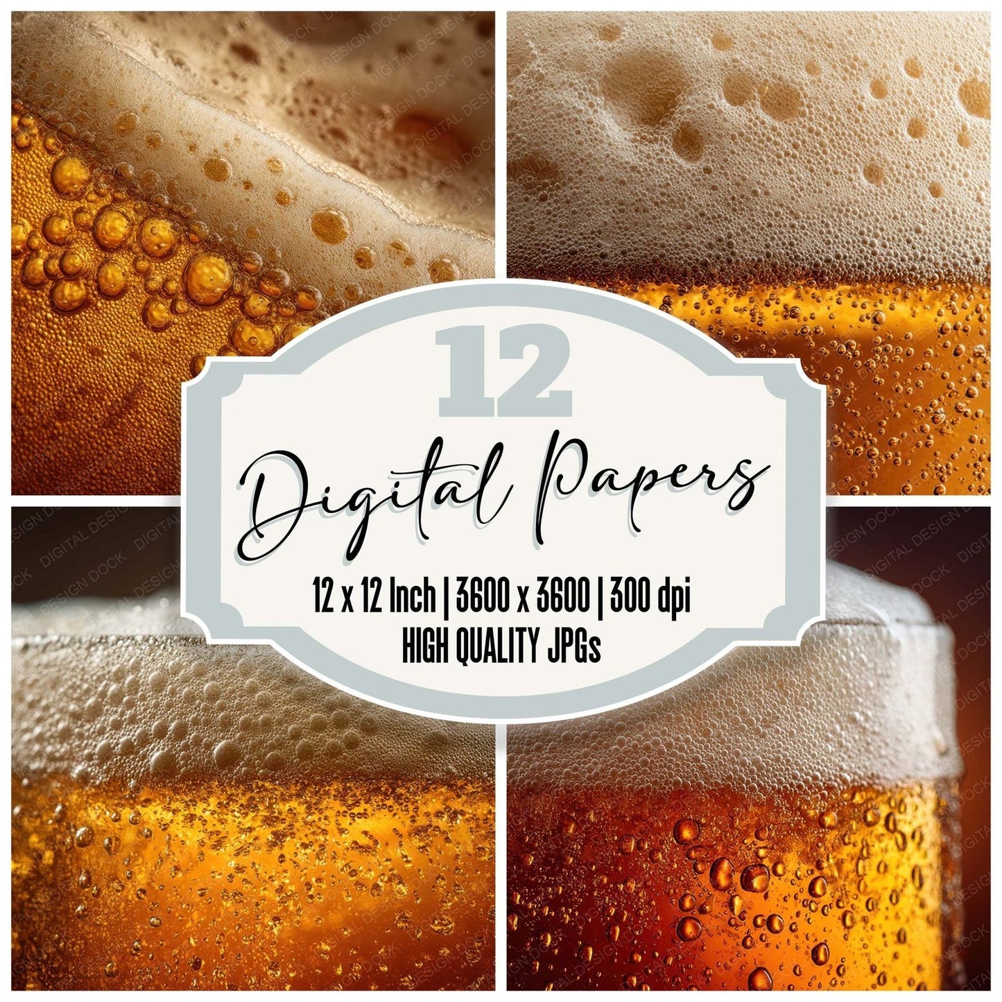 Beer Foam Rim Digital Paper Pack (DDD008050)