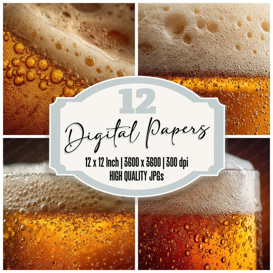 Beer Foam Rim Digital Paper Pack (DDD008050)