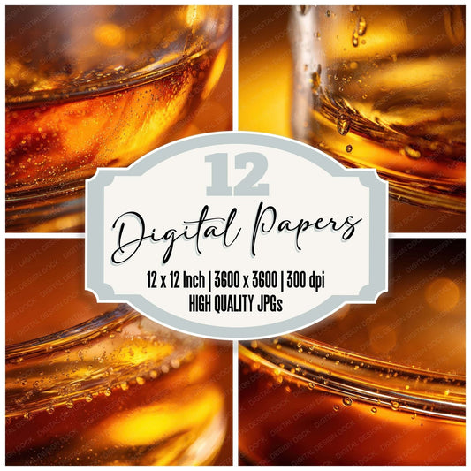 Whiskey Amber Edge Digital Paper Pack (DDD008062)