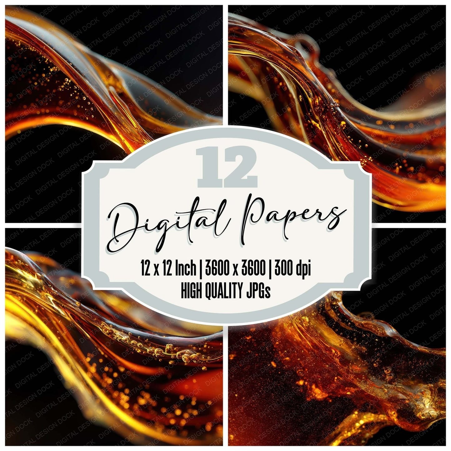 Whiskey Copper Swirl Digital Paper Pack (DDD008064)
