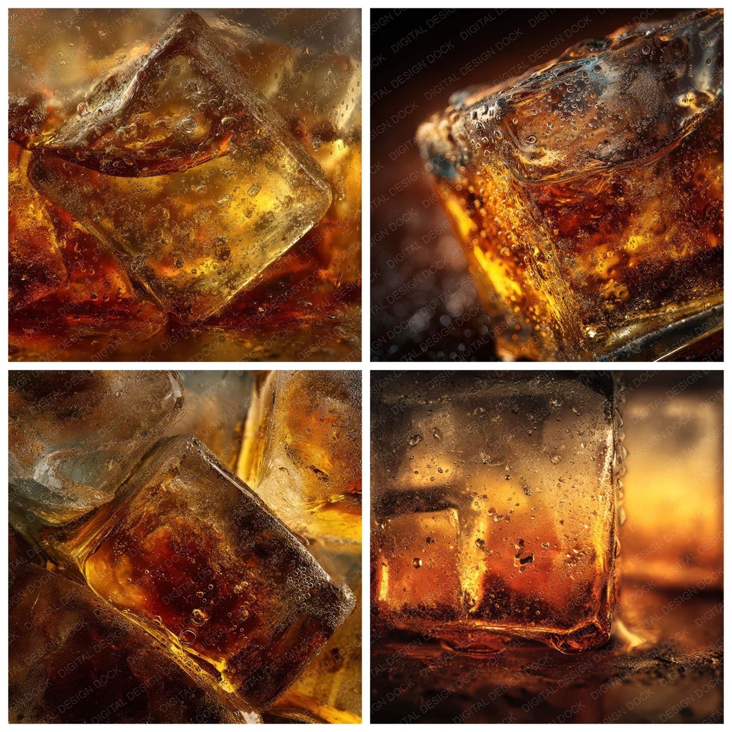 Whiskey Ice Refraction Digital Paper Pack (DDD008066)