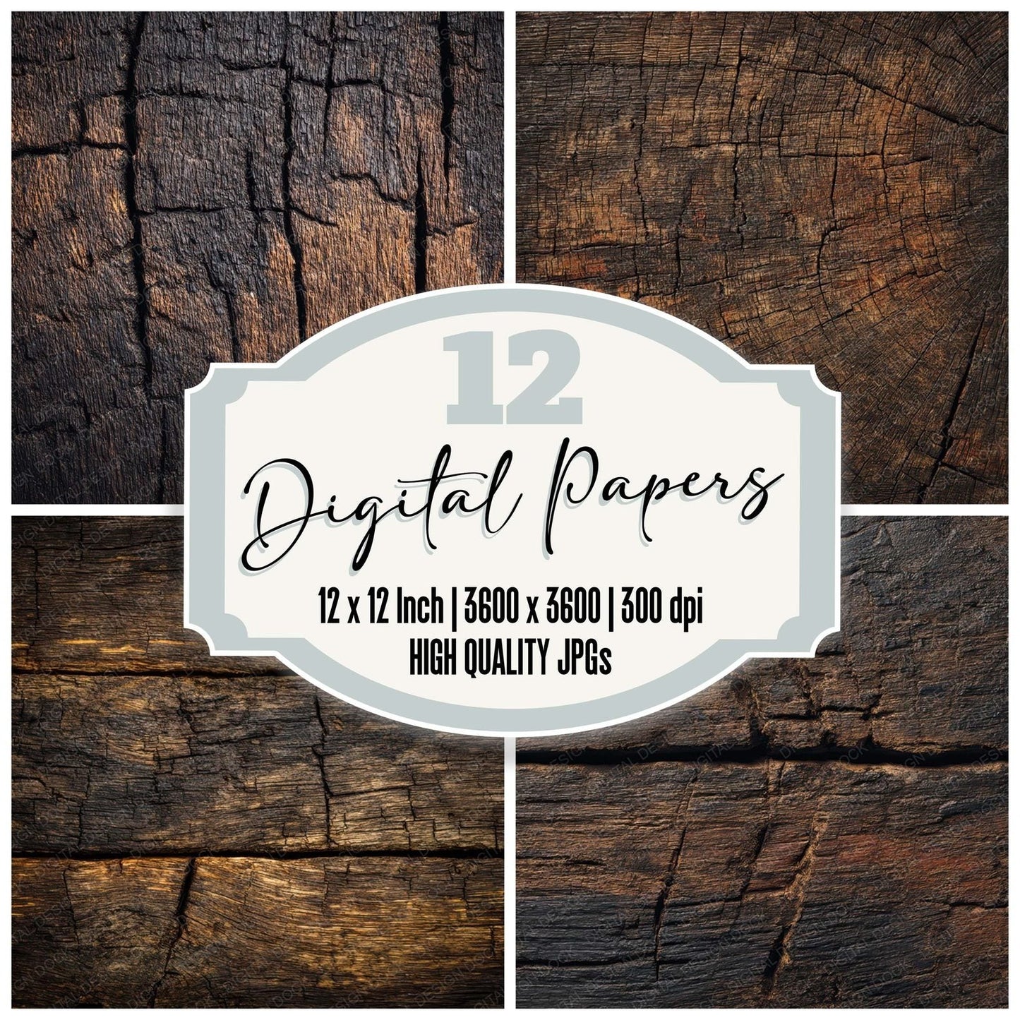 Whiskey Oak Char Digital Paper Pack (DDD008067)