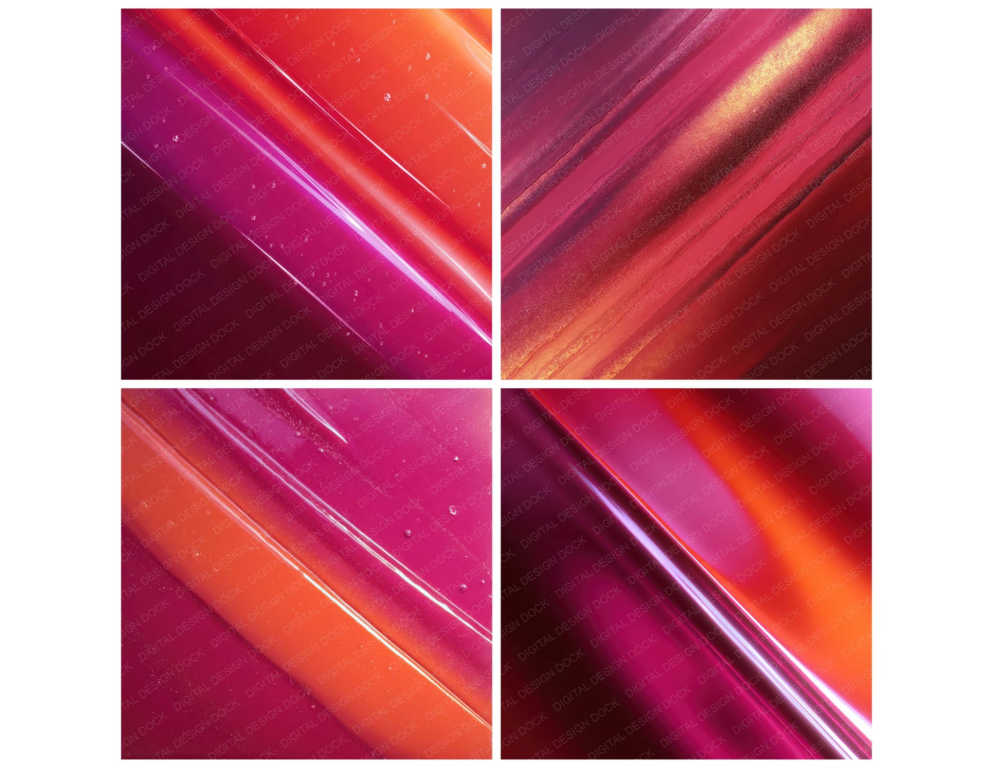 Close view of Gloss Gradient Slab background papers highlighting collage composition and cohesive colour tones