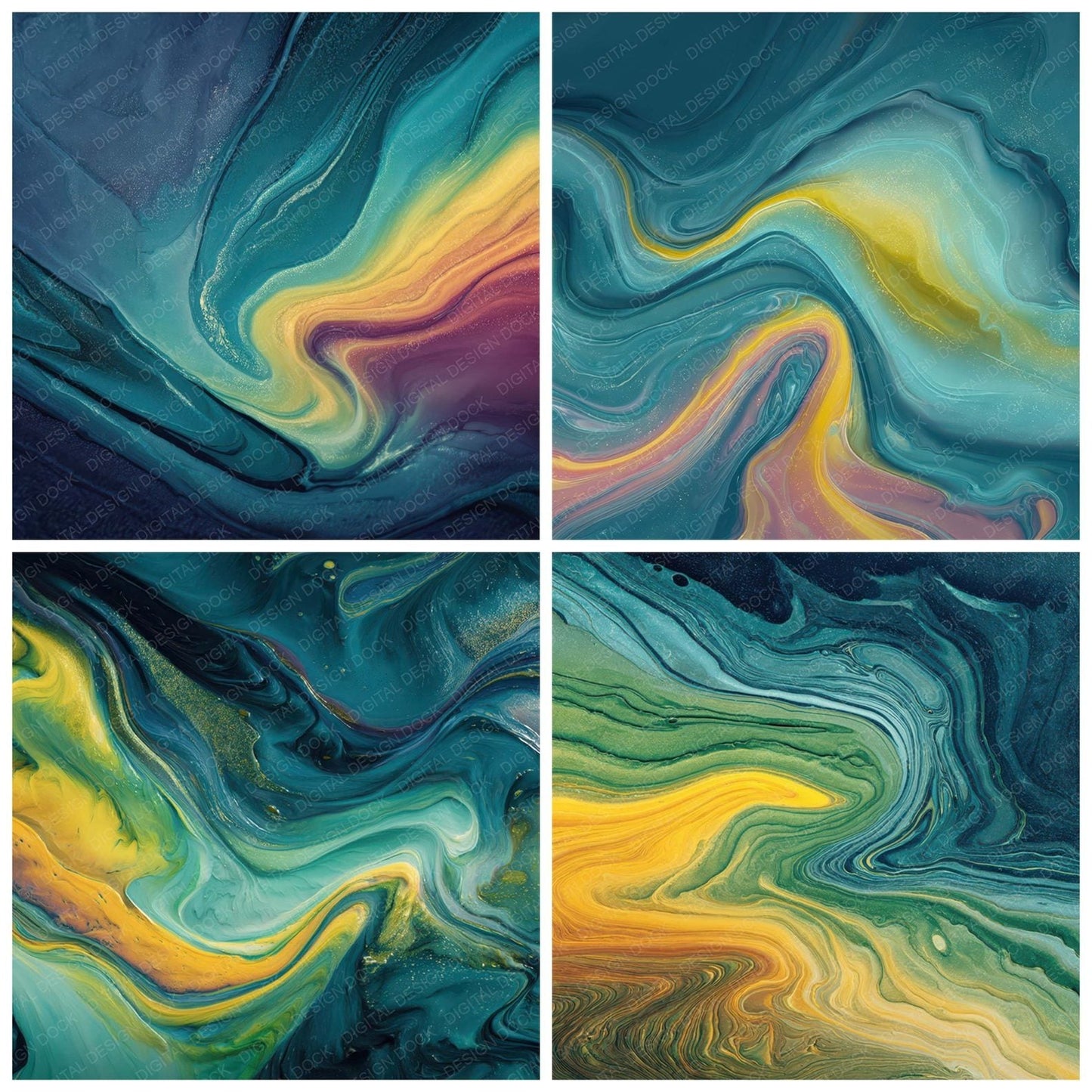 Marble Rainbow Current Digital Paper Pack (DDD008074)