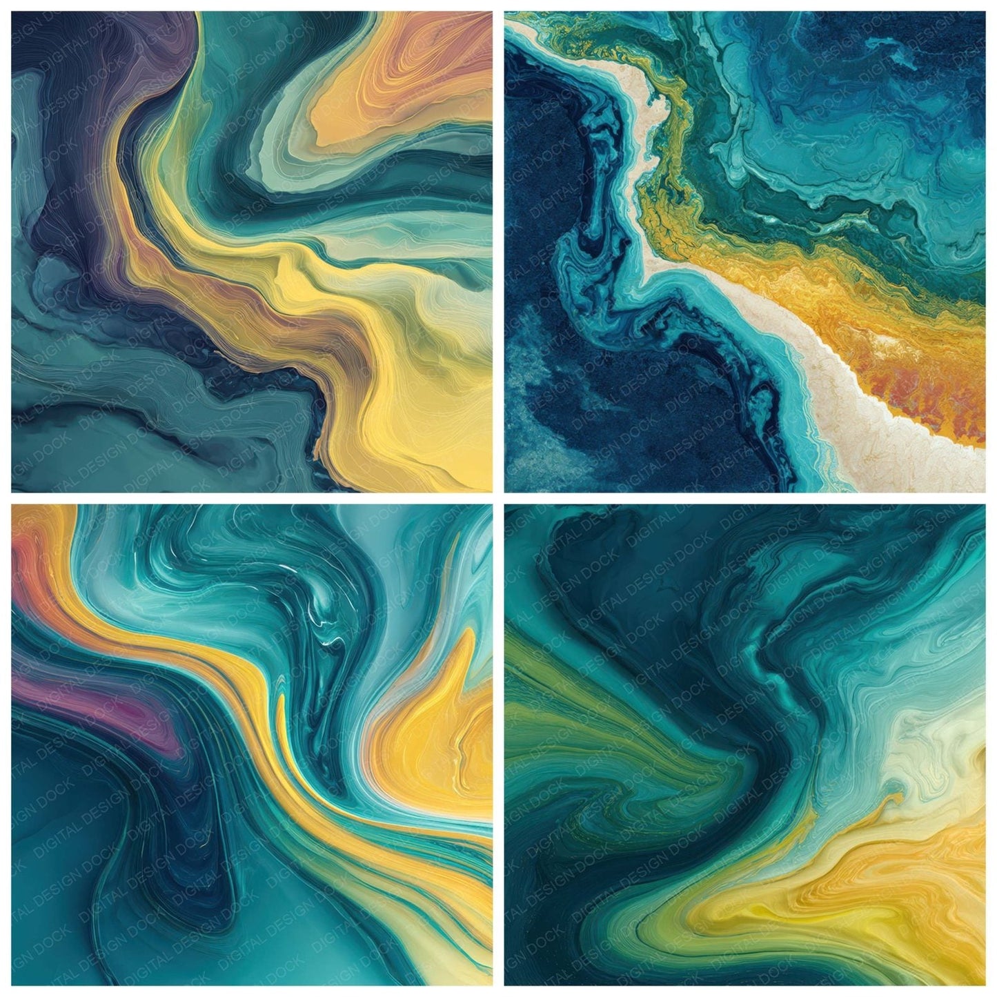 Marble Rainbow Current Digital Paper Pack (DDD008074)