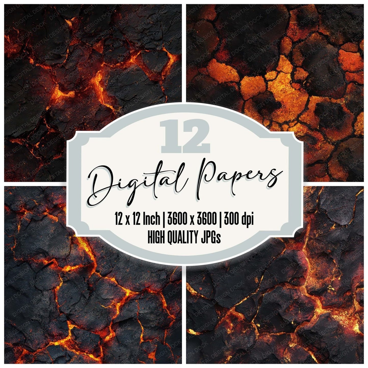 Molten Lava Crust Digital Paper Pack (DDD008075)