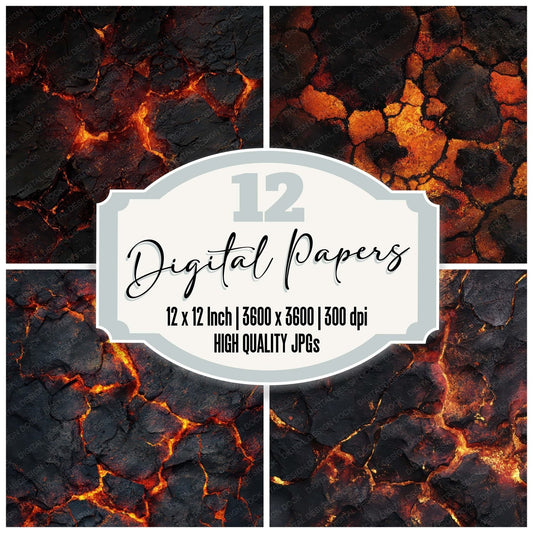 Molten Lava Crust Digital Paper Pack (DDD008075)