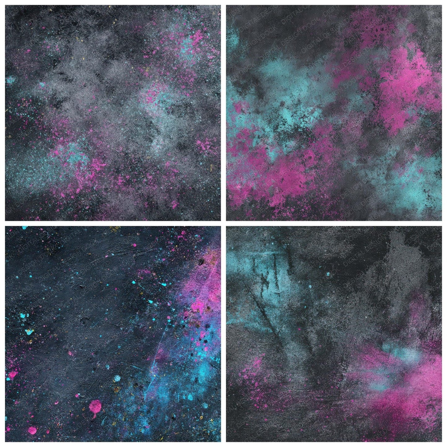 Neon Chalk Dust Digital Paper Pack (DDD008077)