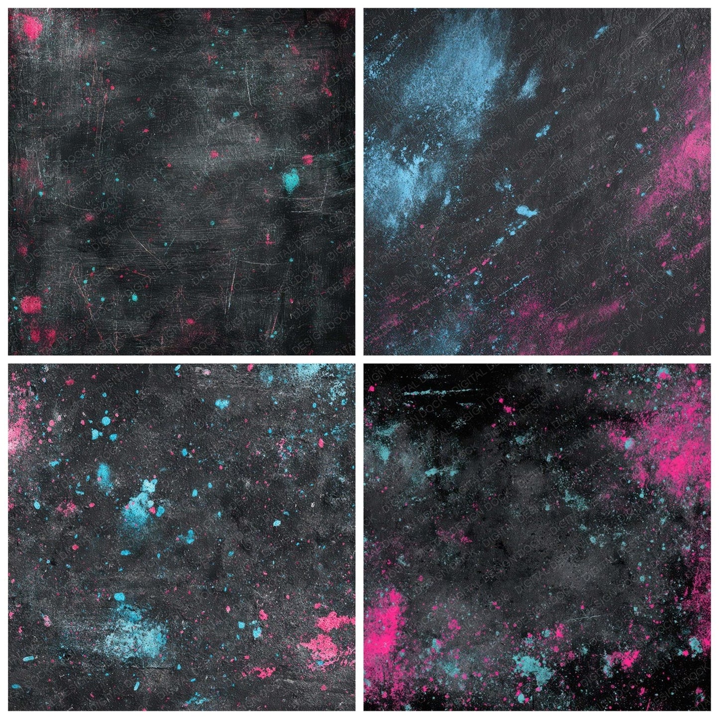 Neon Chalk Dust Digital Paper Pack (DDD008077)