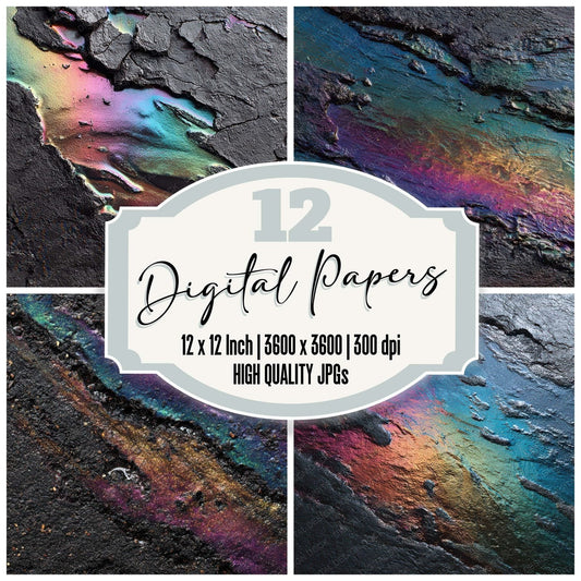 Oil Slick Asphalt Digital Paper Pack (DDD008080)