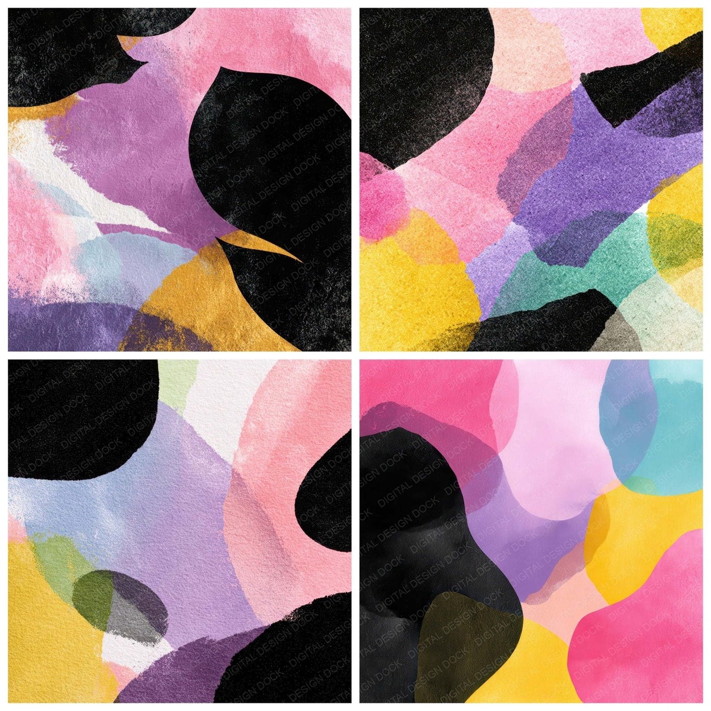 Rainbow Ink Contrast Digital Paper Pack (DDD008084)