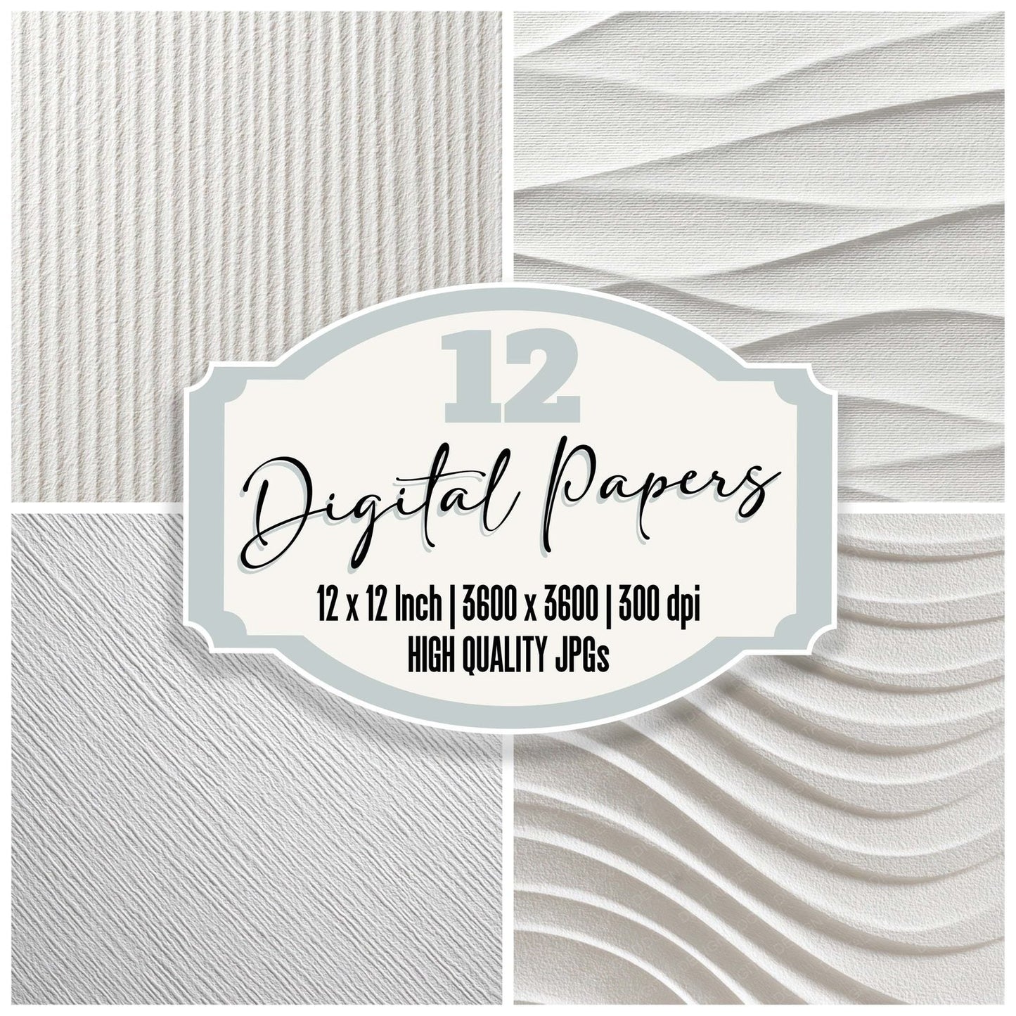 White Relief Surface Digital Paper Pack (DDD008087)