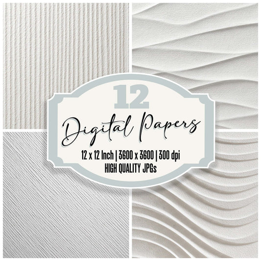 White Relief Surface Digital Paper Pack (DDD008087)