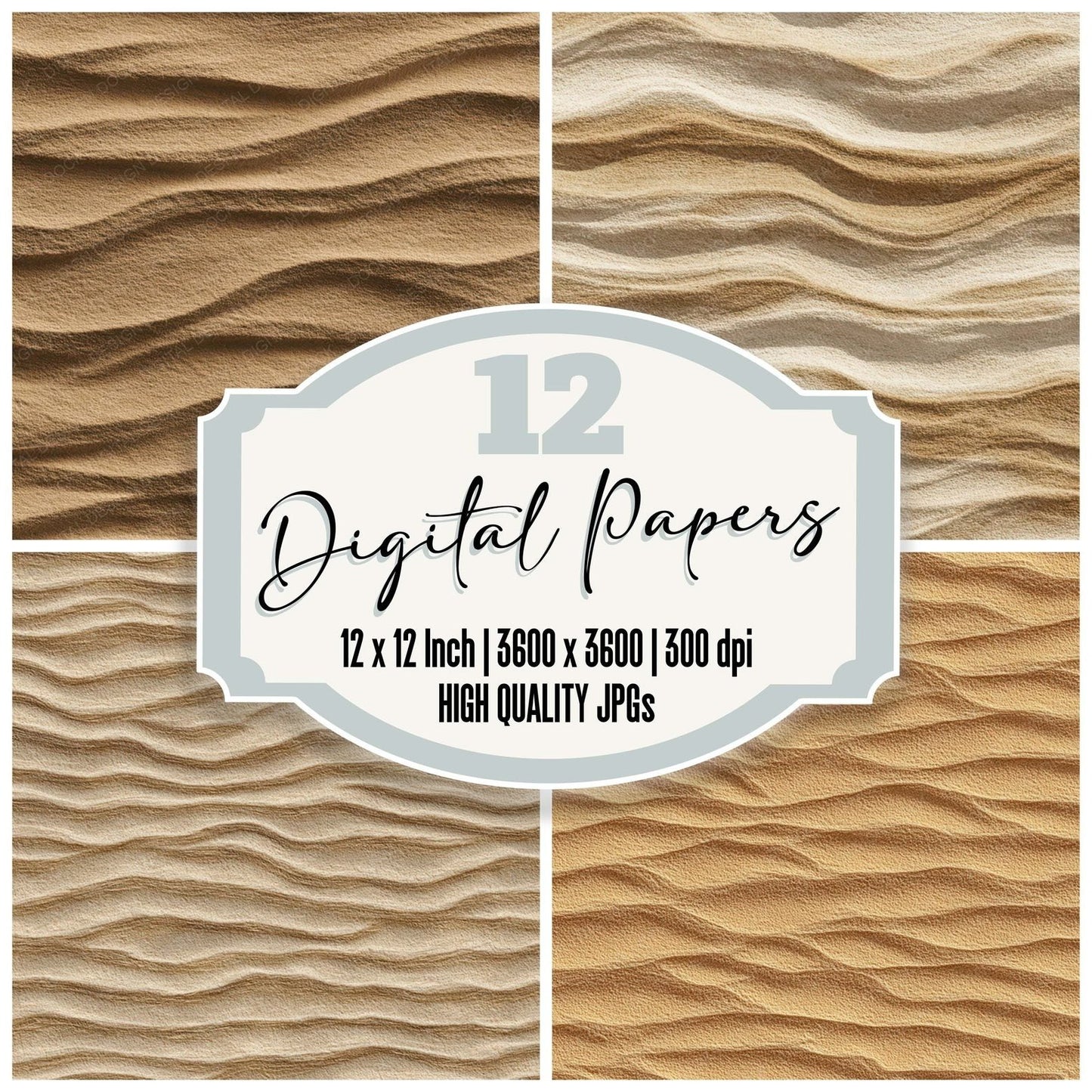 Beige Sand Ripples Digital Paper Pack (DDD008089)