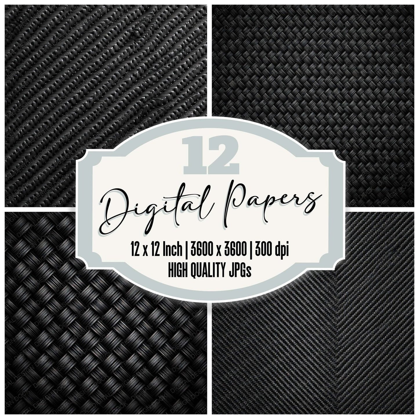 Black Carbon Weave Digital Paper Pack (DDD008090)