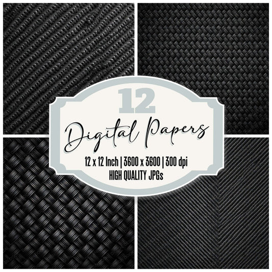 Black Carbon Weave Digital Paper Pack (DDD008090)