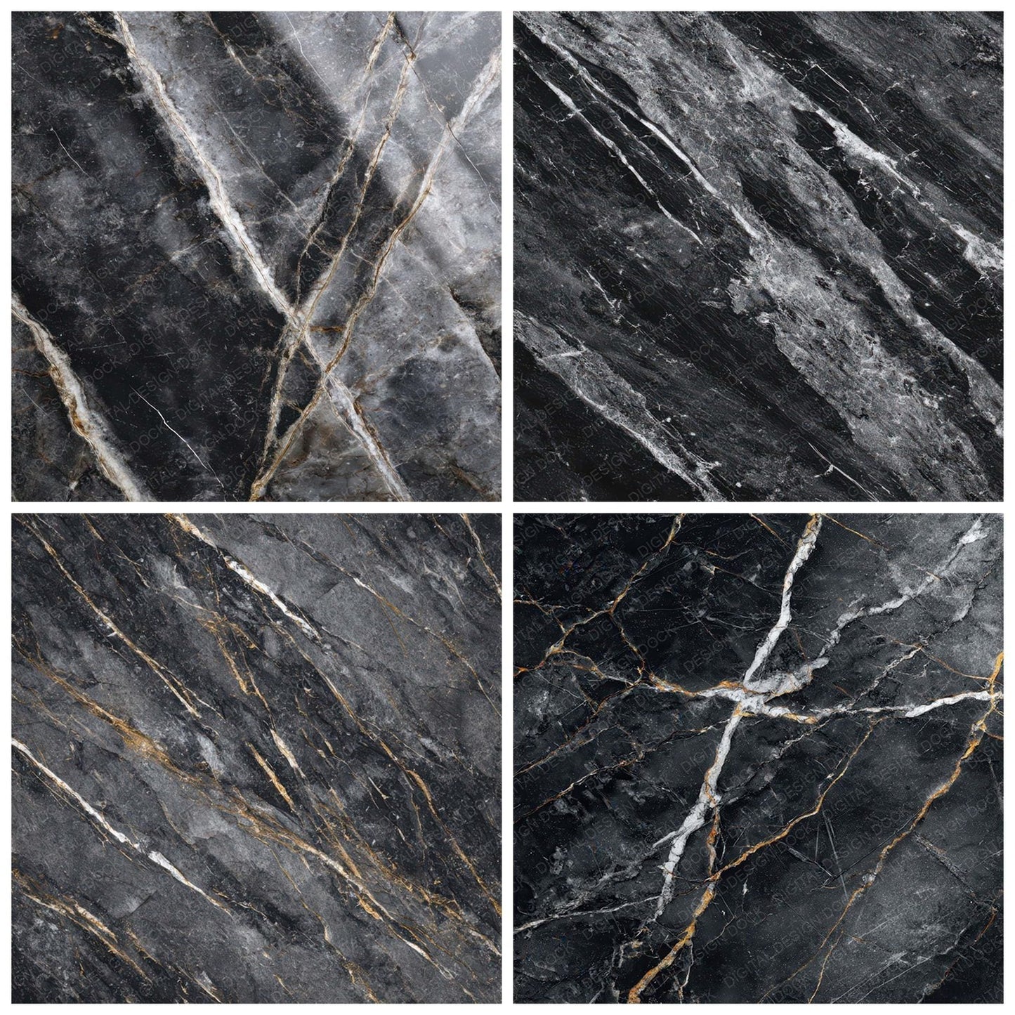 Black Marble Veins Digital Paper Pack (DDD008091)
