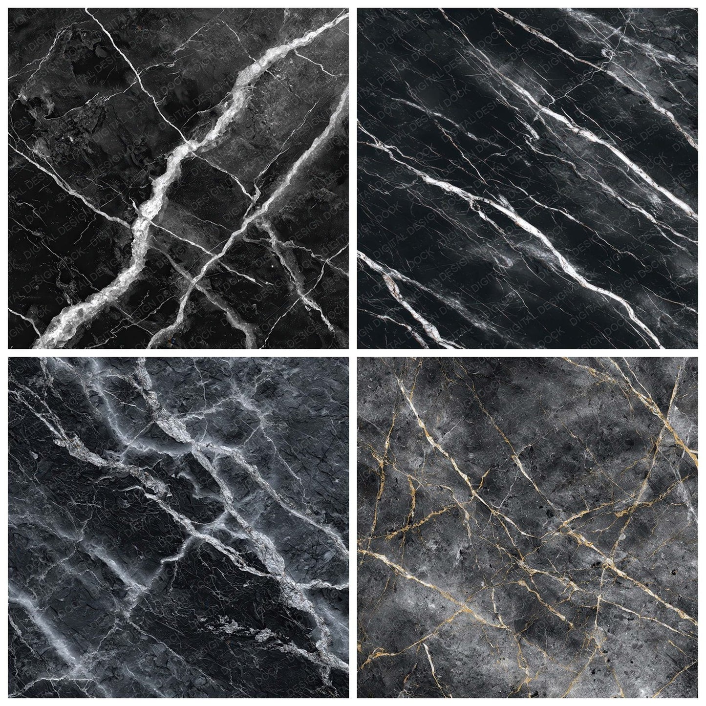 Black Marble Veins Digital Paper Pack (DDD008091)