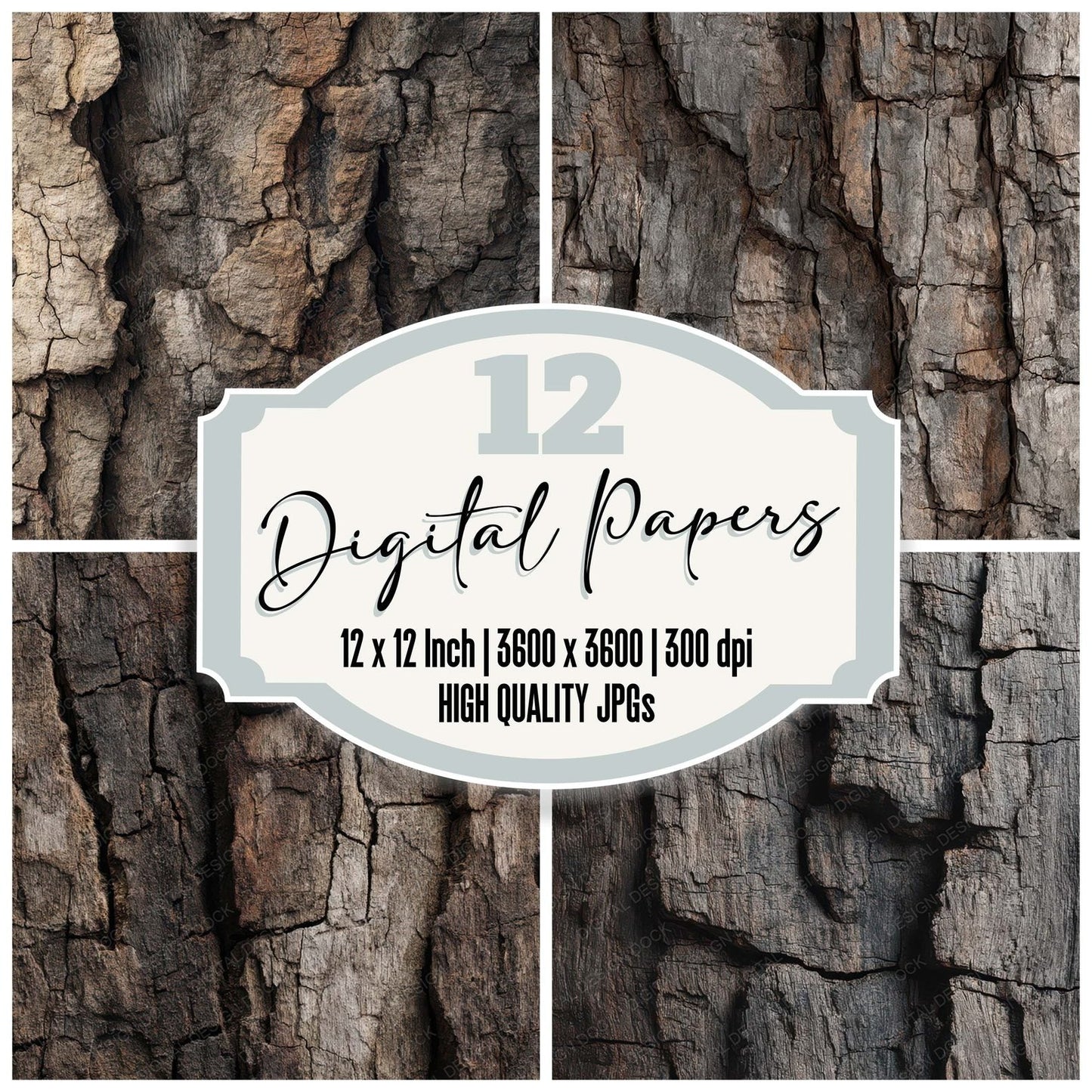 Brown Bark Texture Digital Paper Pack (DDD008093)
