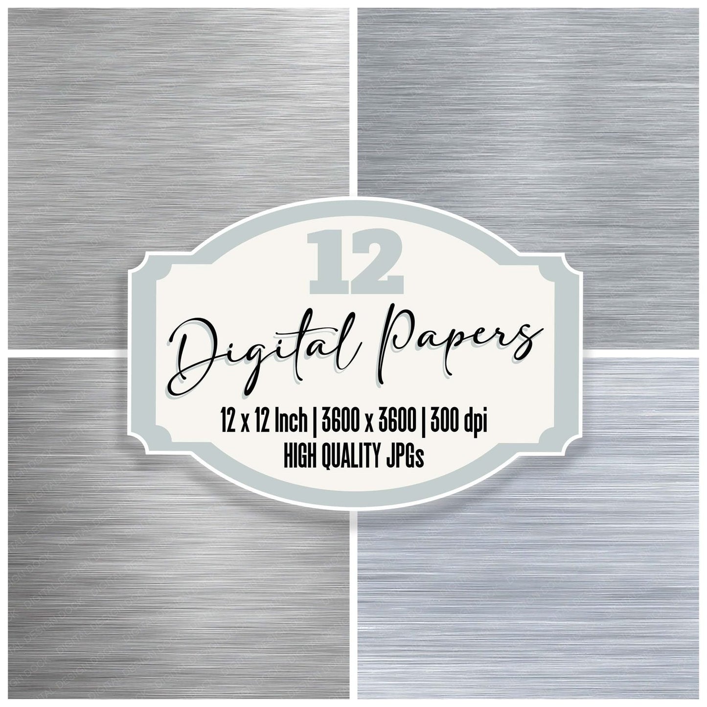 Silver Aluminium Grain Digital Paper Pack (DDD008104)
