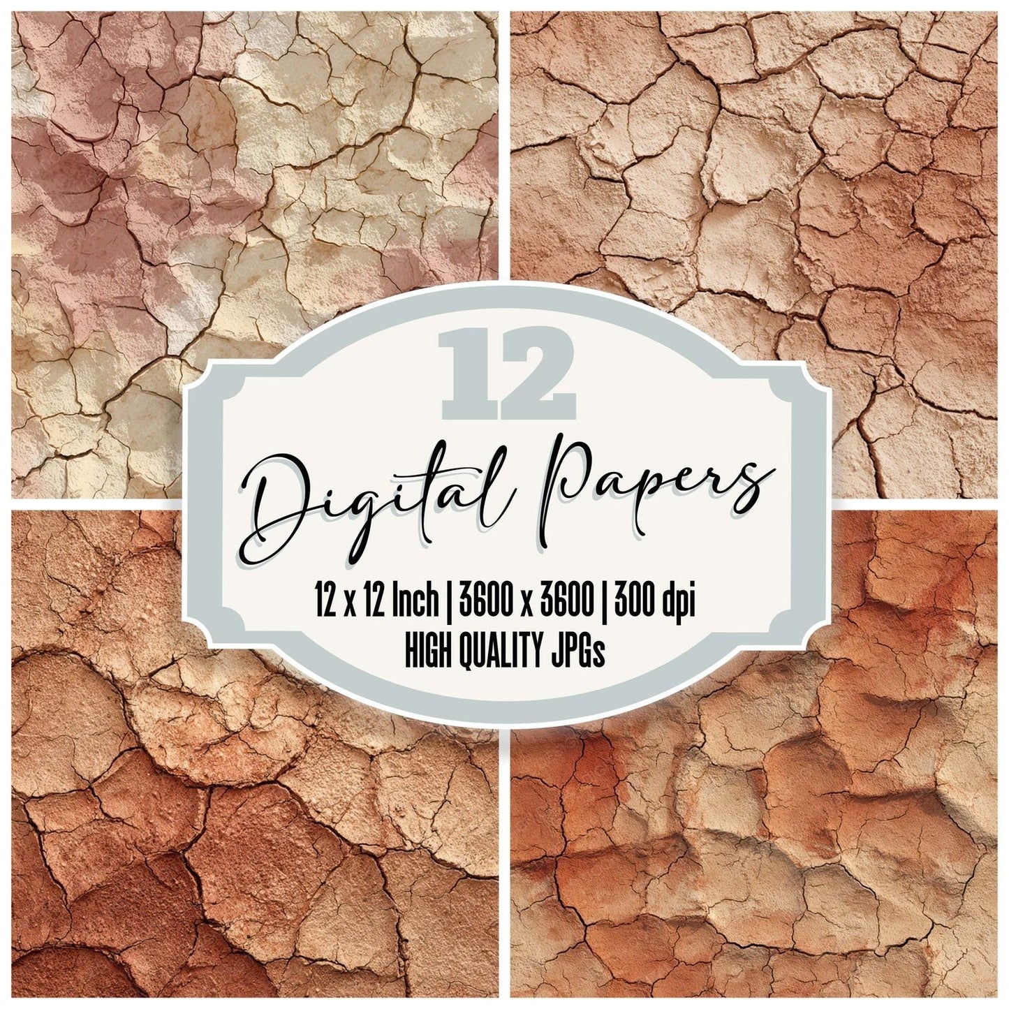 Terracotta Clay Cracks Digital Paper Pack (DDD008105)