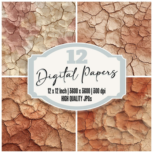 Terracotta Clay Cracks Digital Paper Pack (DDD008105)