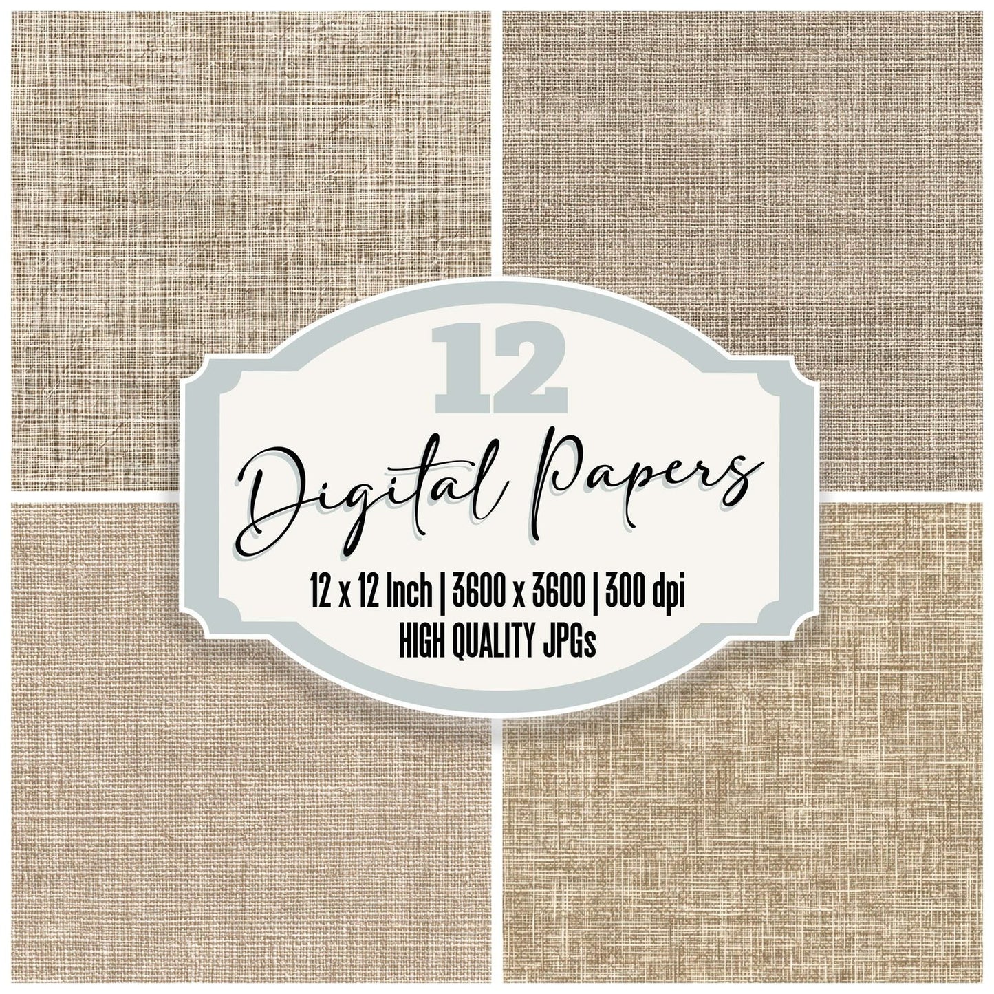 Beige Linen Weave Digital Paper Pack (DDD008108)