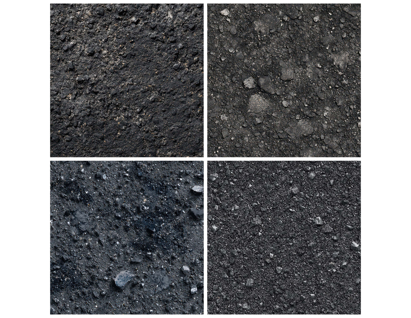 Close view of Black Asphalt Grain background papers highlighting collage composition and cohesive colour tones