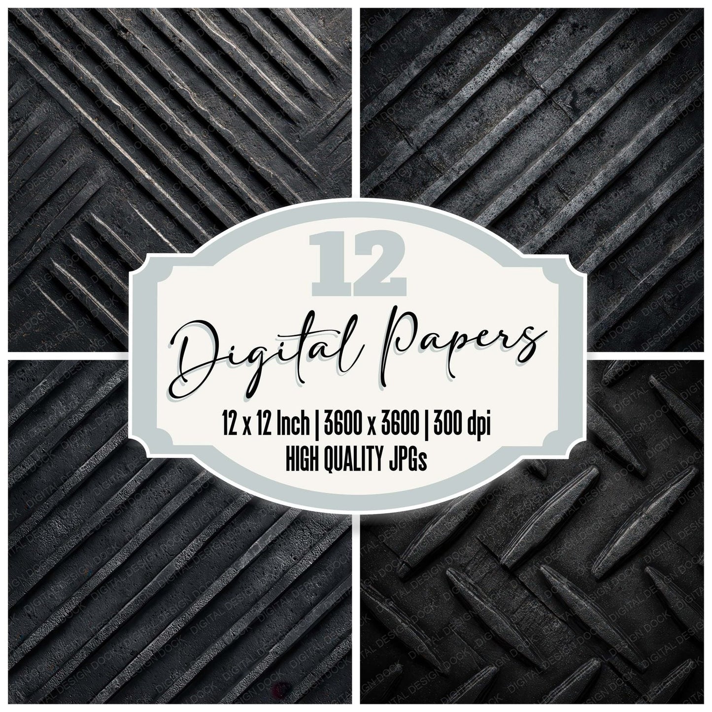 Black Rubber Tread Digital Paper Pack (DDD008112)