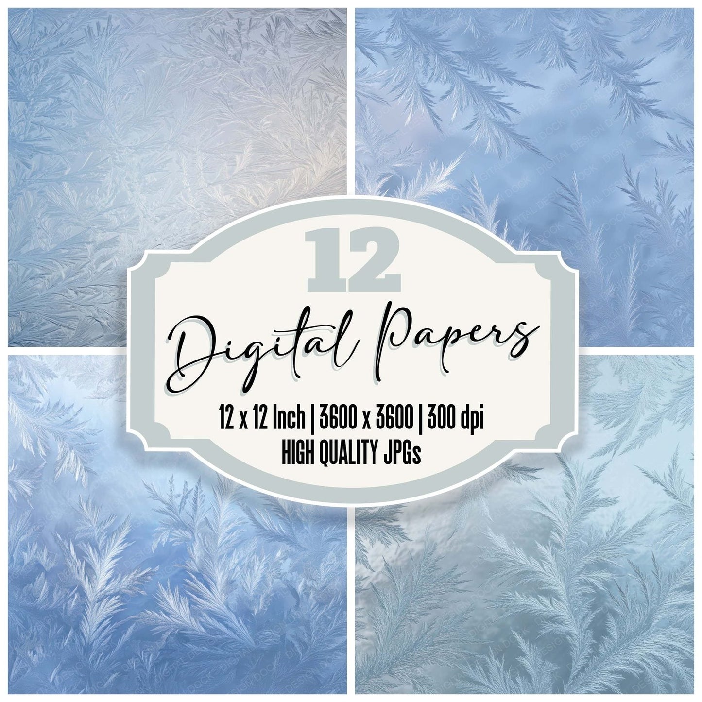 Blue Frost Glass Digital Paper Pack (DDD008113)
