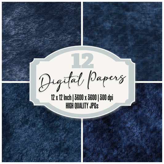 Blue Velvet Fabric Digital Paper Pack (DDD008114)