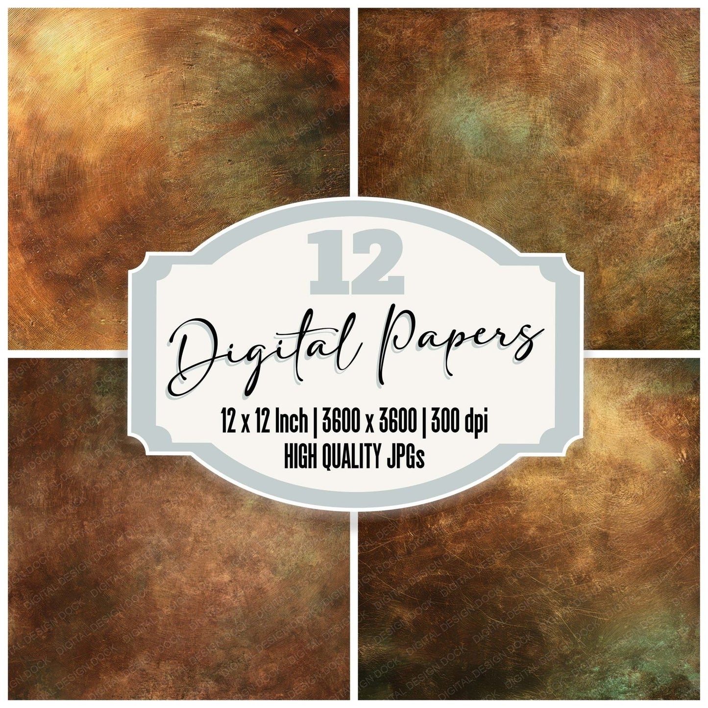 Bronze Patina Metal Digital Paper Pack (DDD008115)