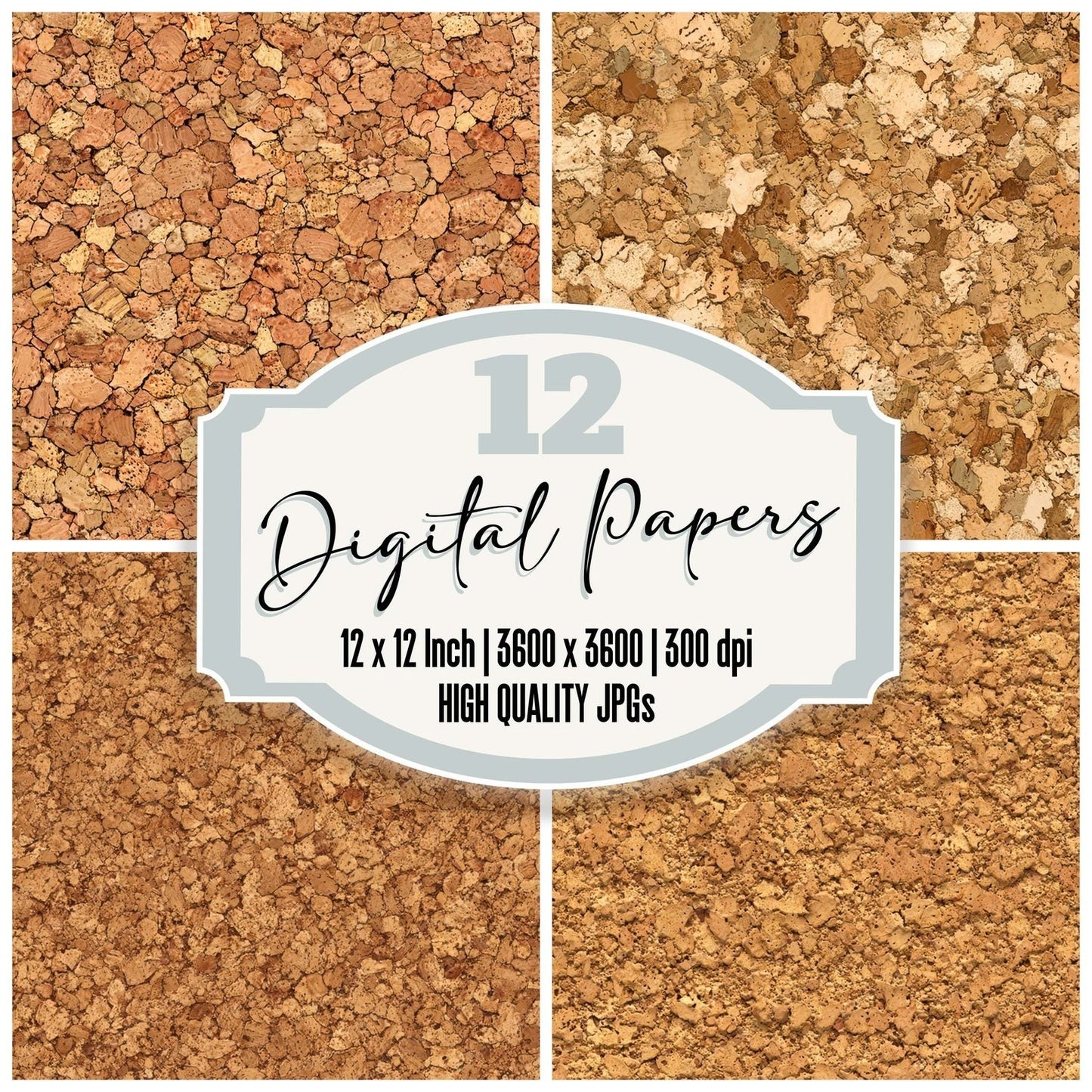 Brown Cork Texture Digital Paper Pack (DDD008116)