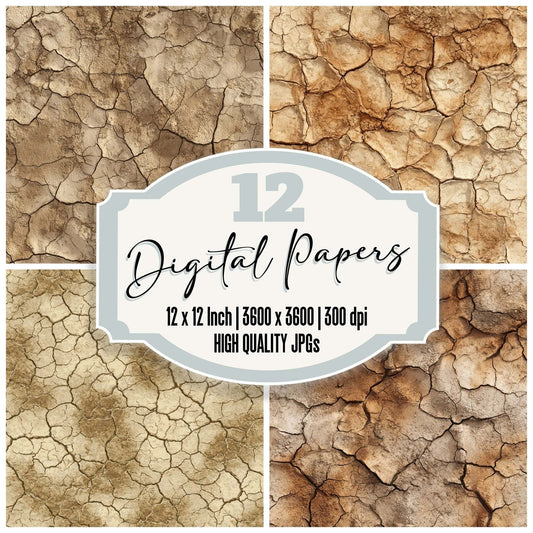 Dry Mud Cracks Digital Paper Pack (DDD008119)