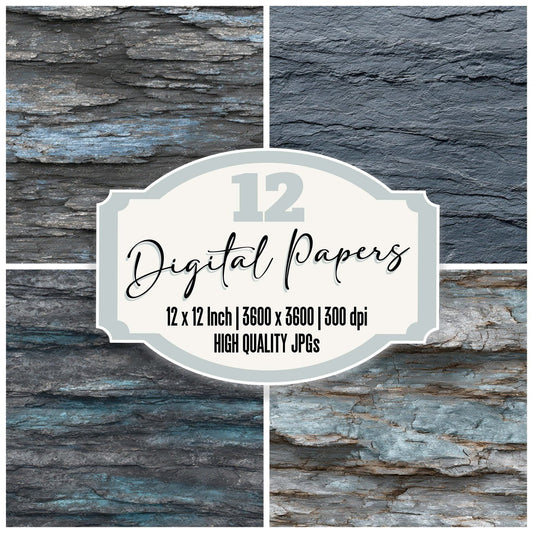 Grey Slate Stone Digital Paper Pack (DDD008121)