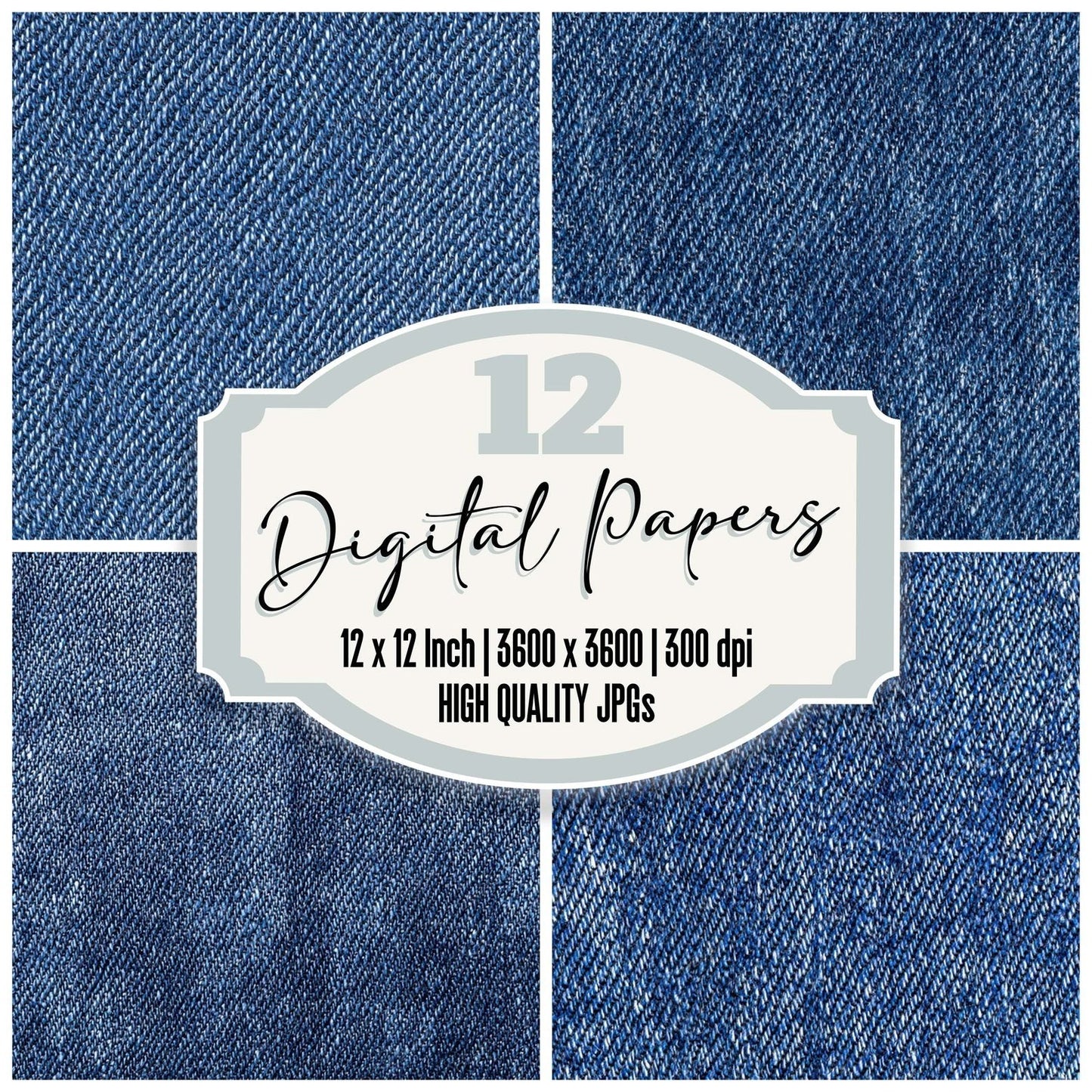 Indigo Denim Weave Digital Paper Pack (DDD008122)